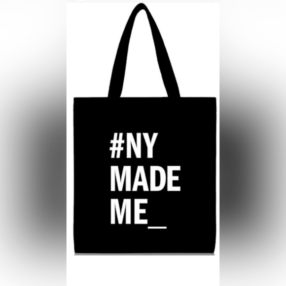 NWT DKNY “ NY Made Me” Black Canvas Tote Bag - Picture 2 of 3
